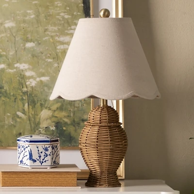 Natural Rattan Ginger Jar Table Lamp
