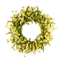 Yellow Wildflower and Leaf Wreath