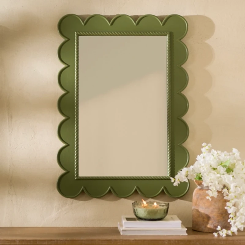 Green Scalloped Samantha Wall Mirror