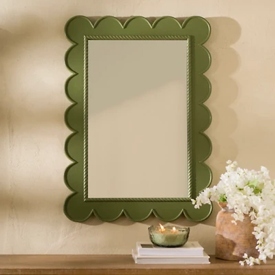 Green Scalloped Samantha Wall Mirror
