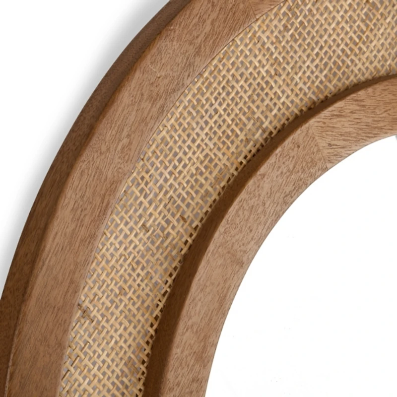 Corey Wood and Cane Arch Leaner Mirror