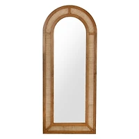 Corey Wood and Cane Arch Leaner Mirror