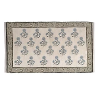 Blue and Green Floral Scatter Rug