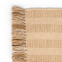 Tan Woven Stripes Scatter Rug