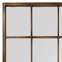 Bronze Paned Metal Wall Mirror