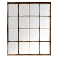 Bronze Paned Metal Wall Mirror