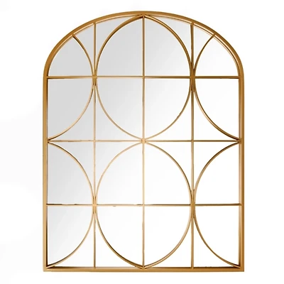 Gold Georgia Paned Arch Wall Mirror