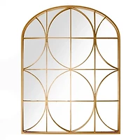 Gold Georgia Paned Arch Wall Mirror