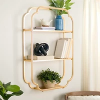 Gold Metal Scalloped Corners Wall Shelf