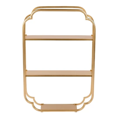 Gold Metal Scalloped Corners Wall Shelf