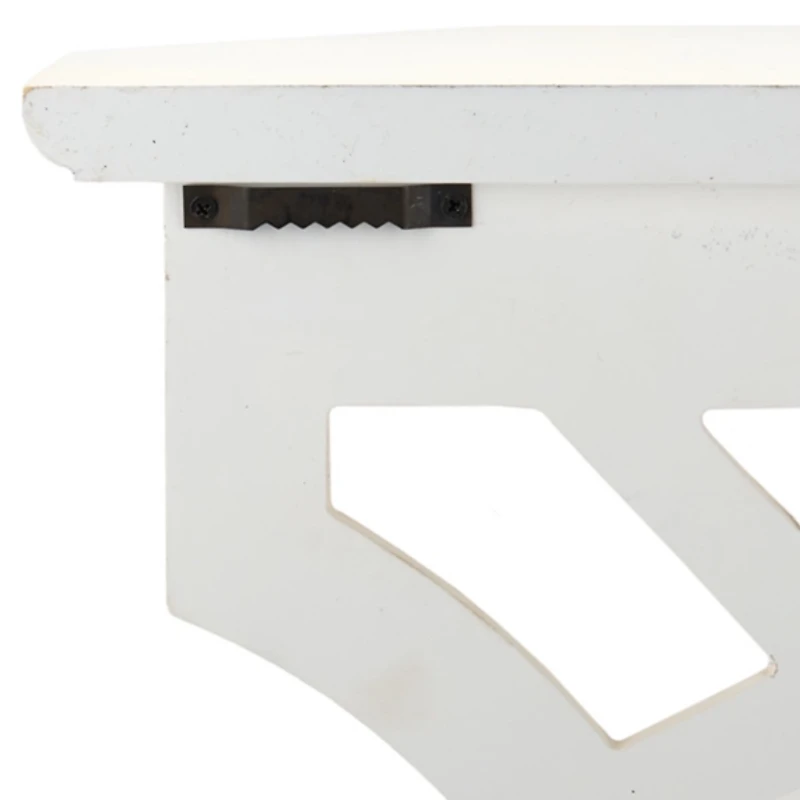 White Carved Wood Wall Shelf