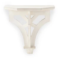 White Carved Wood Wall Shelf