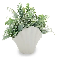 Lambs Ear Arrangement in Shell Vase