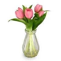 Tulip Glass Vase Arrangement