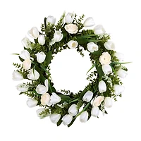 White Tulips and Ranunculus Mix Wreath