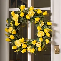 Yellow Tulips and Ranunculus Mix Wreath