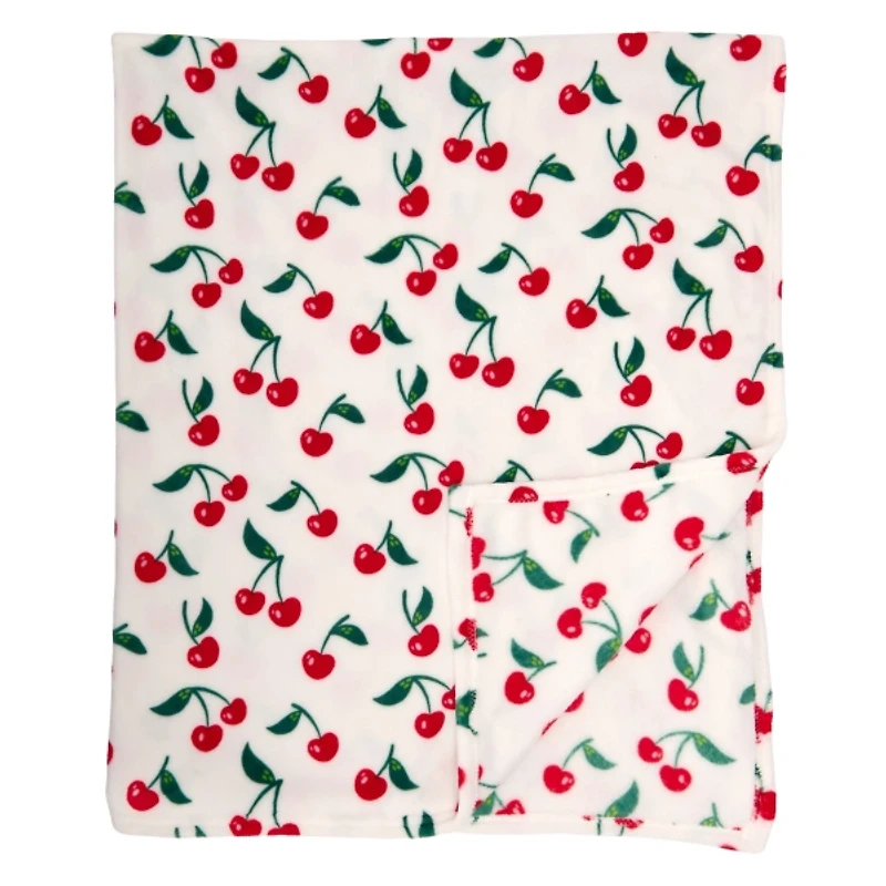 Red Cherry Plush Throw