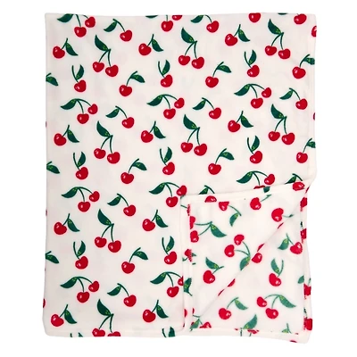 Red Cherry Plush Throw