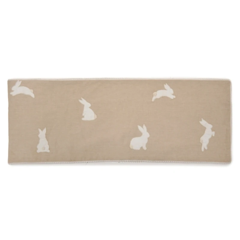 Tan Playful Bunnies Table Runner