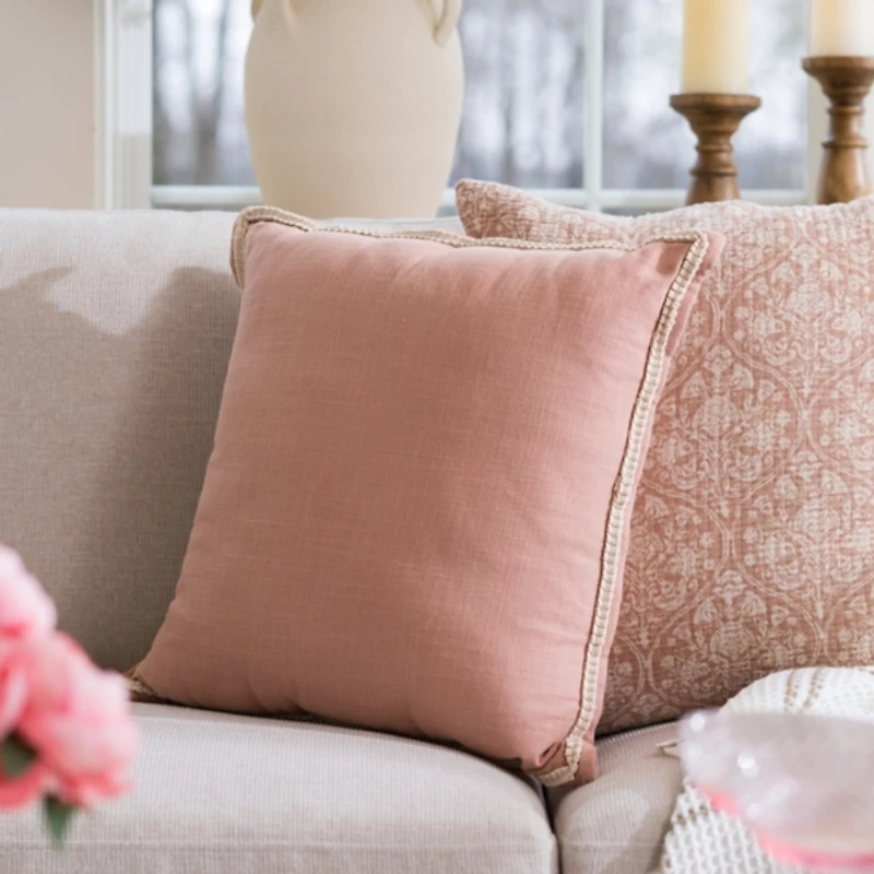 Blush Grace Linen Pillow