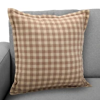 Brown and Tan Gingham Pillow