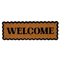 Black Scalloped Welcome Coir Doormat