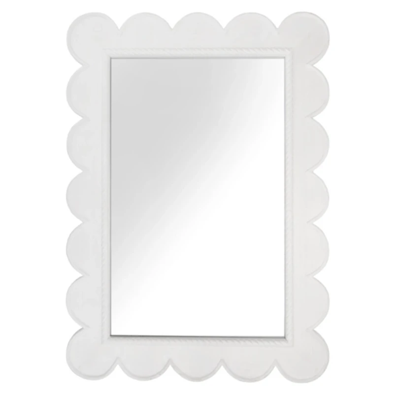 White Scalloped Samantha Wall Mirror