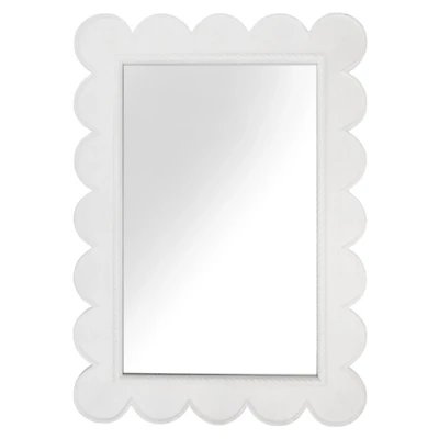 White Scalloped Samantha Wall Mirror