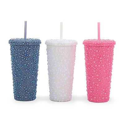Pearl Plastic Double Wall 20 oz Tumblers