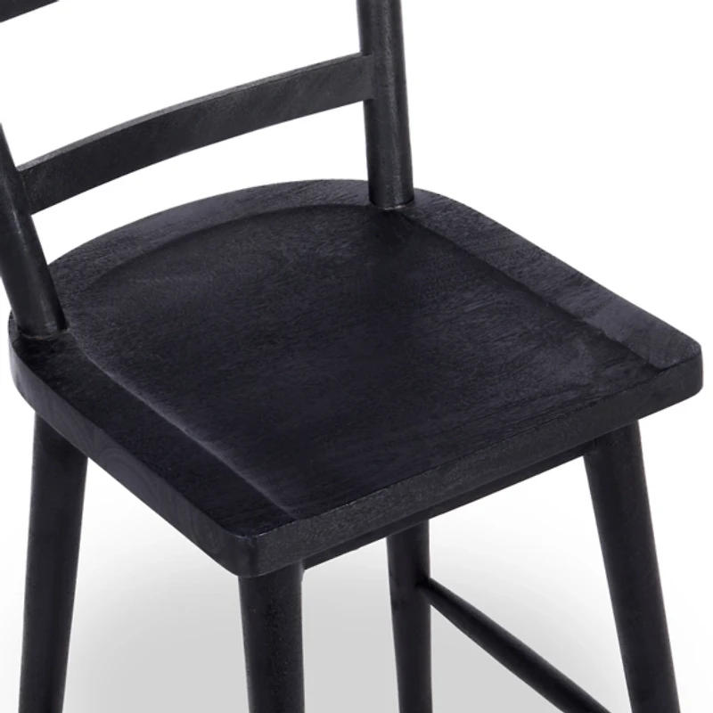 Willow Black Wood Counter Stool