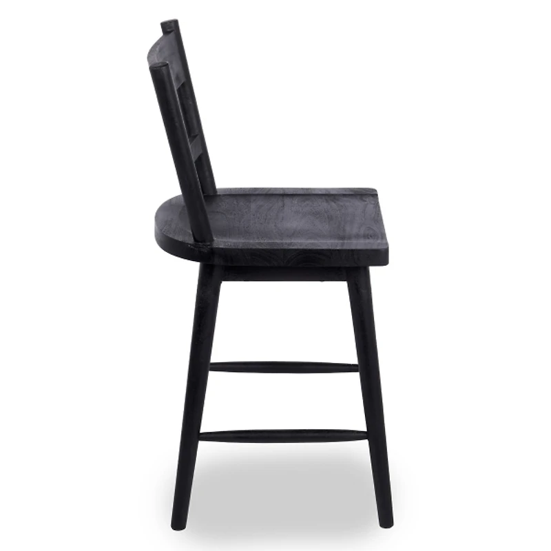 Willow Black Wood Counter Stools, Set of 2