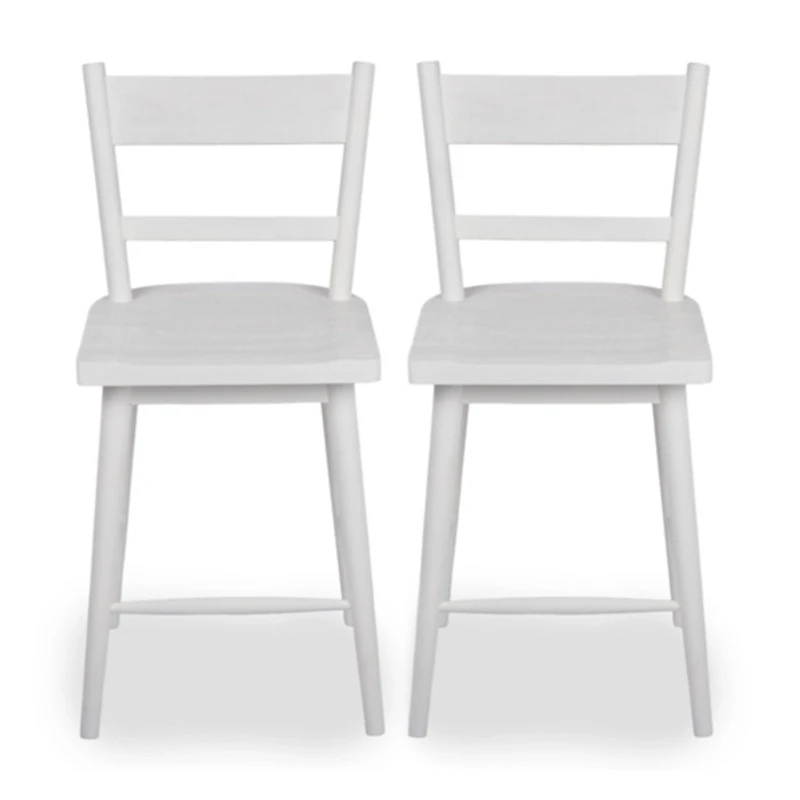 Willow Ivory Wood Counter Stools, Set of 2