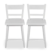 Willow Ivory Wood Counter Stools, Set of 2
