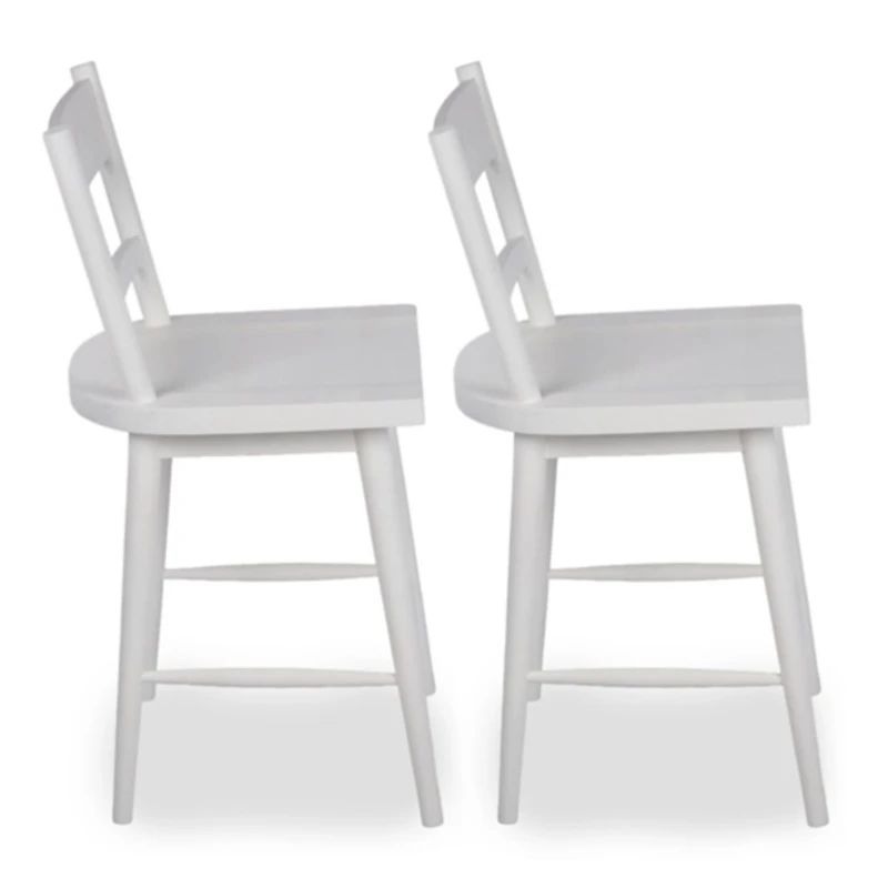 Willow Ivory Wood Counter Stools, Set of 2