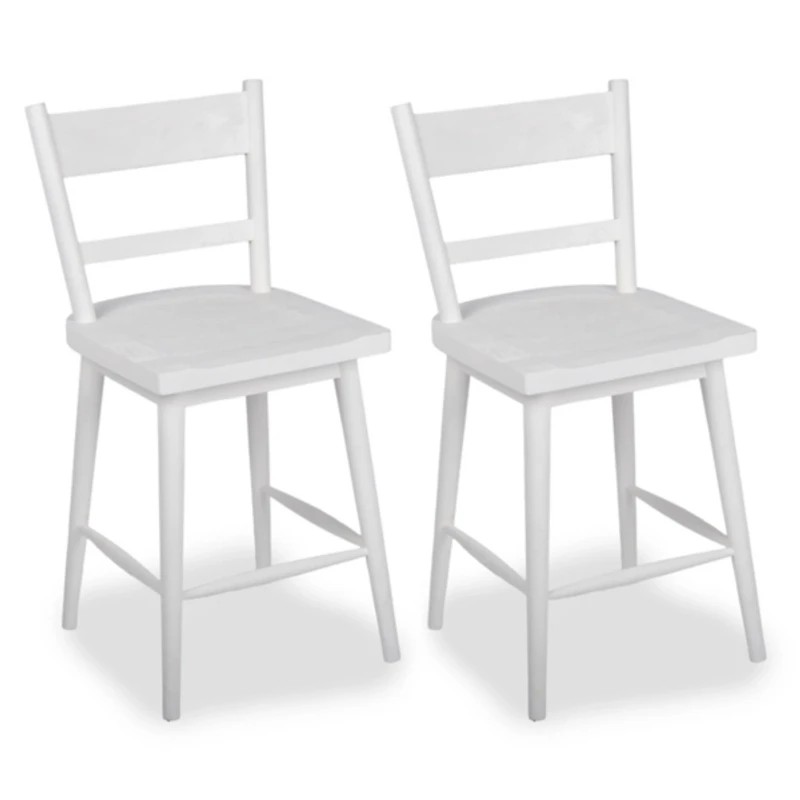 Willow Ivory Wood Counter Stools, Set of 2