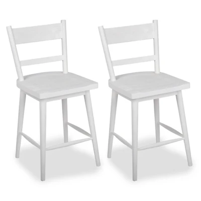 Willow Ivory Wood Counter Stools, Set of 2
