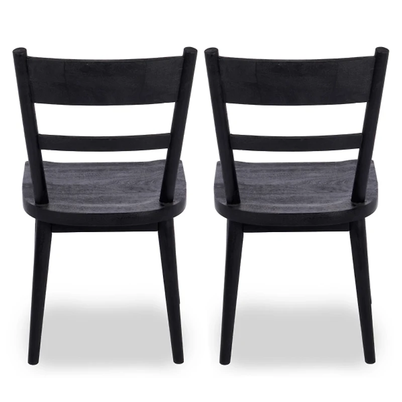 Willow Black Wood Dining Chairs, Set of 2