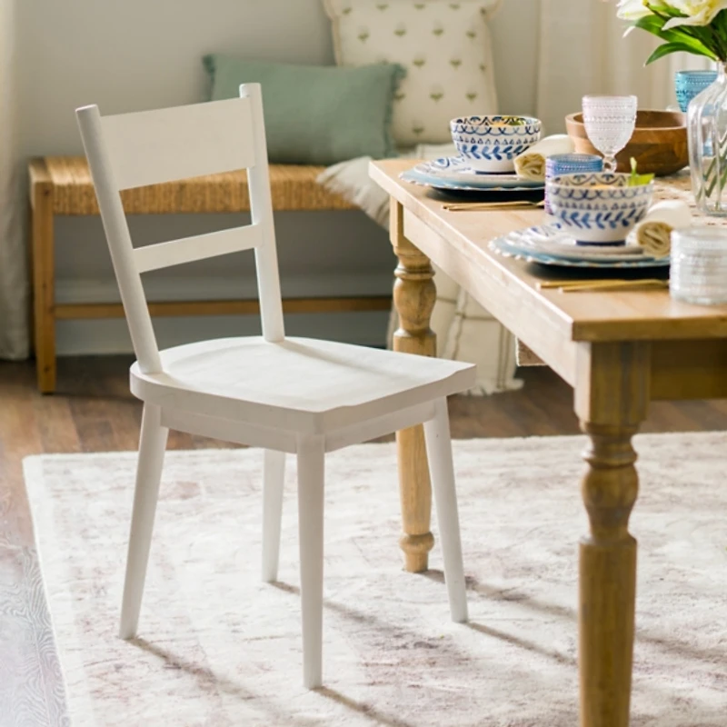 Willow Ivory Wood Dining Chairs, Set of 2