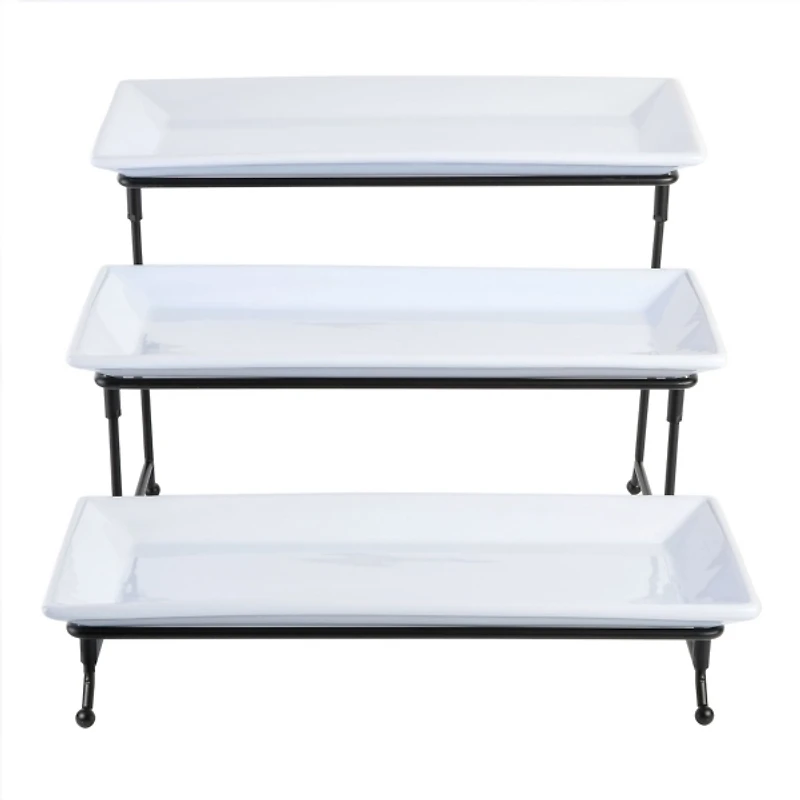 Gibson Gracious Dining 3 Tier Serving Tray Set