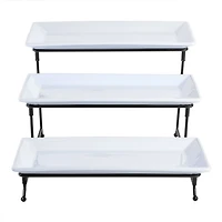 Gibson Gracious Dining 3 Tier Serving Tray Set