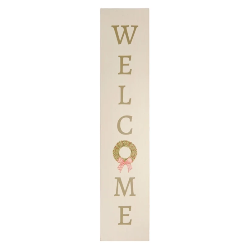 Welcome Wreath Christmas Porch Board
