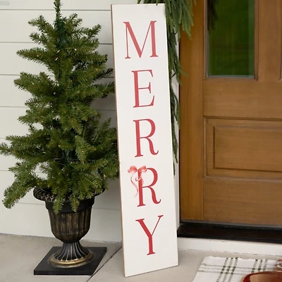 Merry Red Bow Christmas Porch Board
