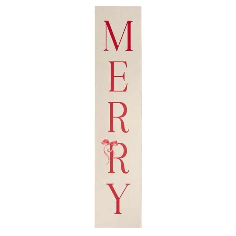 Merry Red Bow Christmas Porch Board