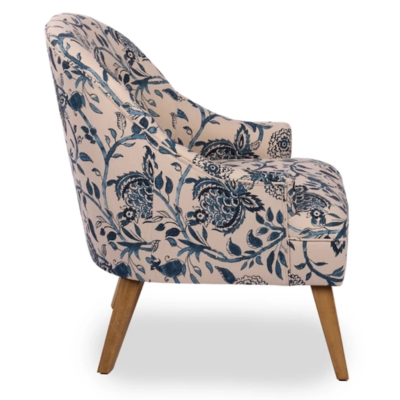 Blue Floral Aubrey Accent Chair