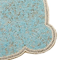 Blue Beaded Bunny Shaped Placemat