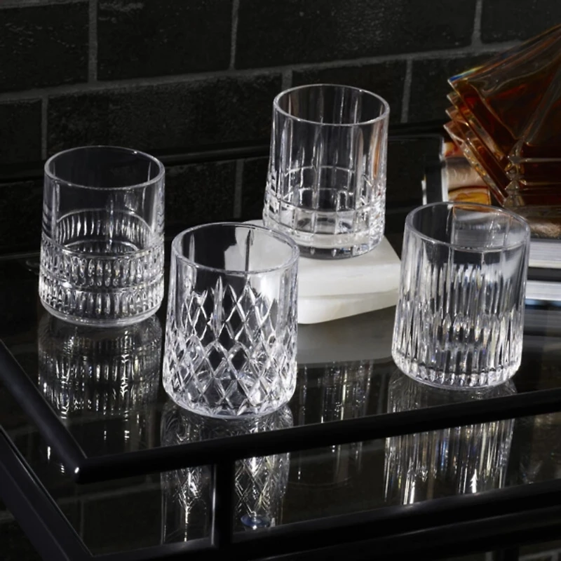Mikasa Carrick Double Old Fashioned Glass 4pc Set