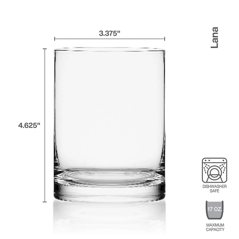 Mikasa Lana Double Old Fashioned Glasses, Set of 4