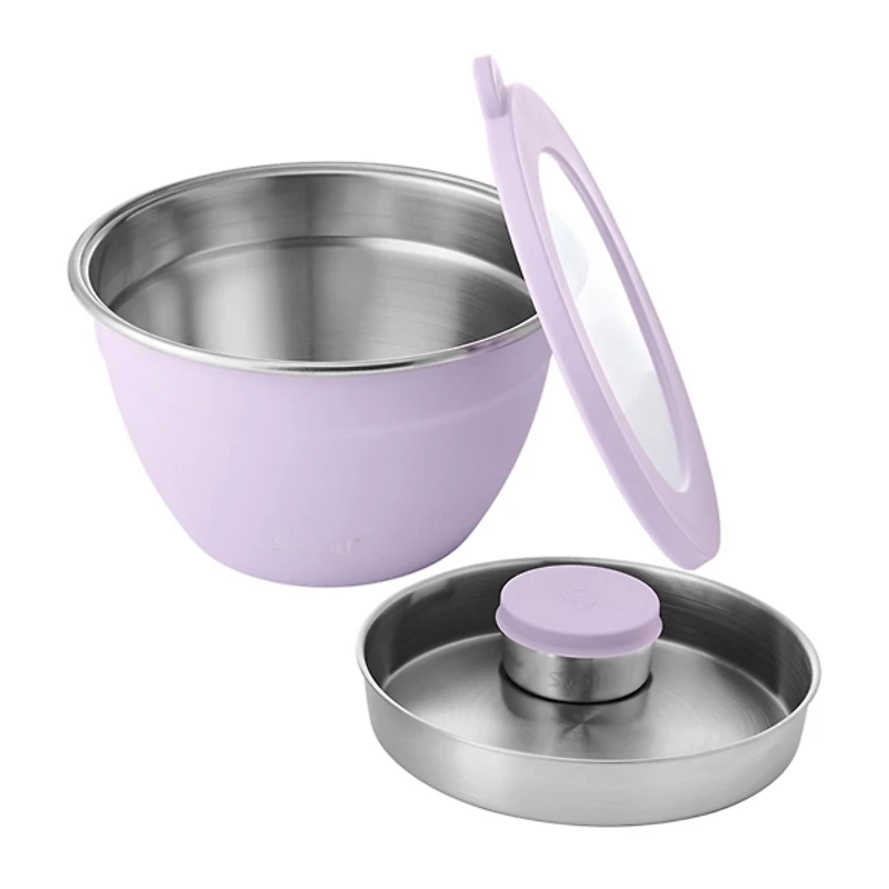 S'well Lilac Stainless Steel Salad Bowl Kit