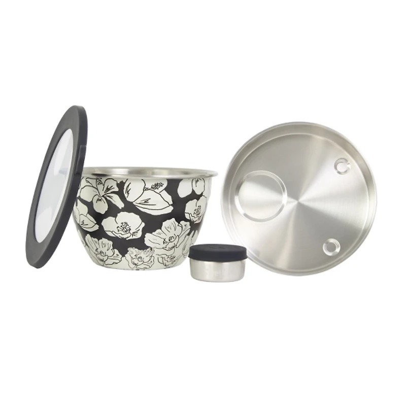 S'well Charcoal Stainless Steel Salad Bowl Kit