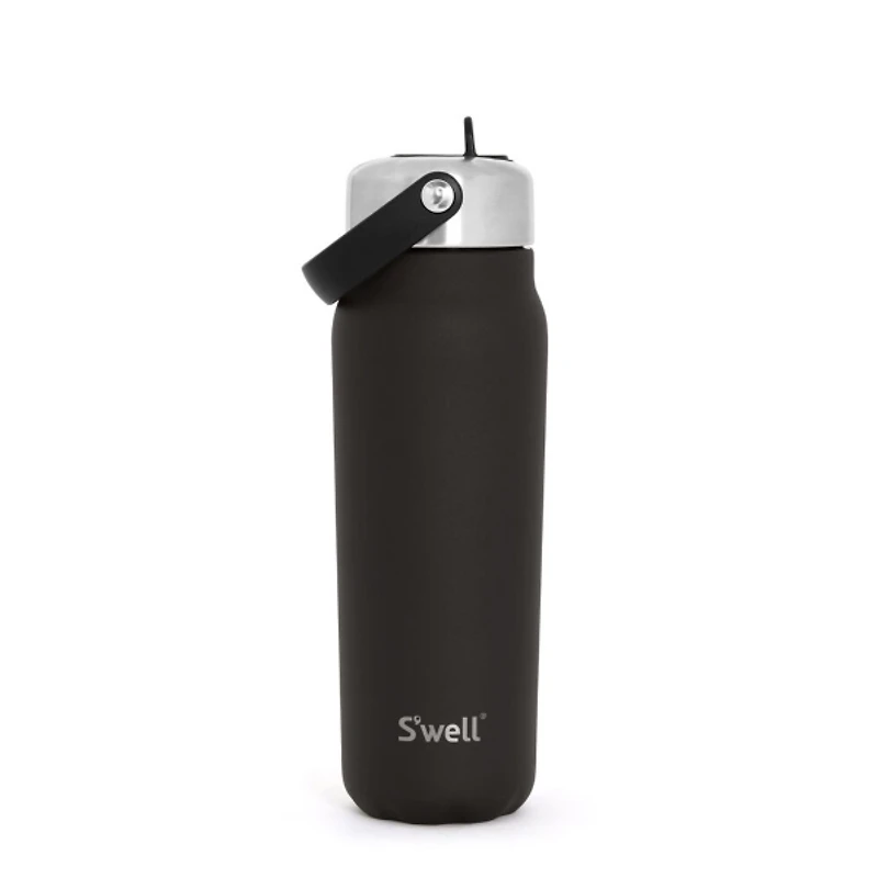 Swell Black Onyx Flip Straw Explorer Bottle